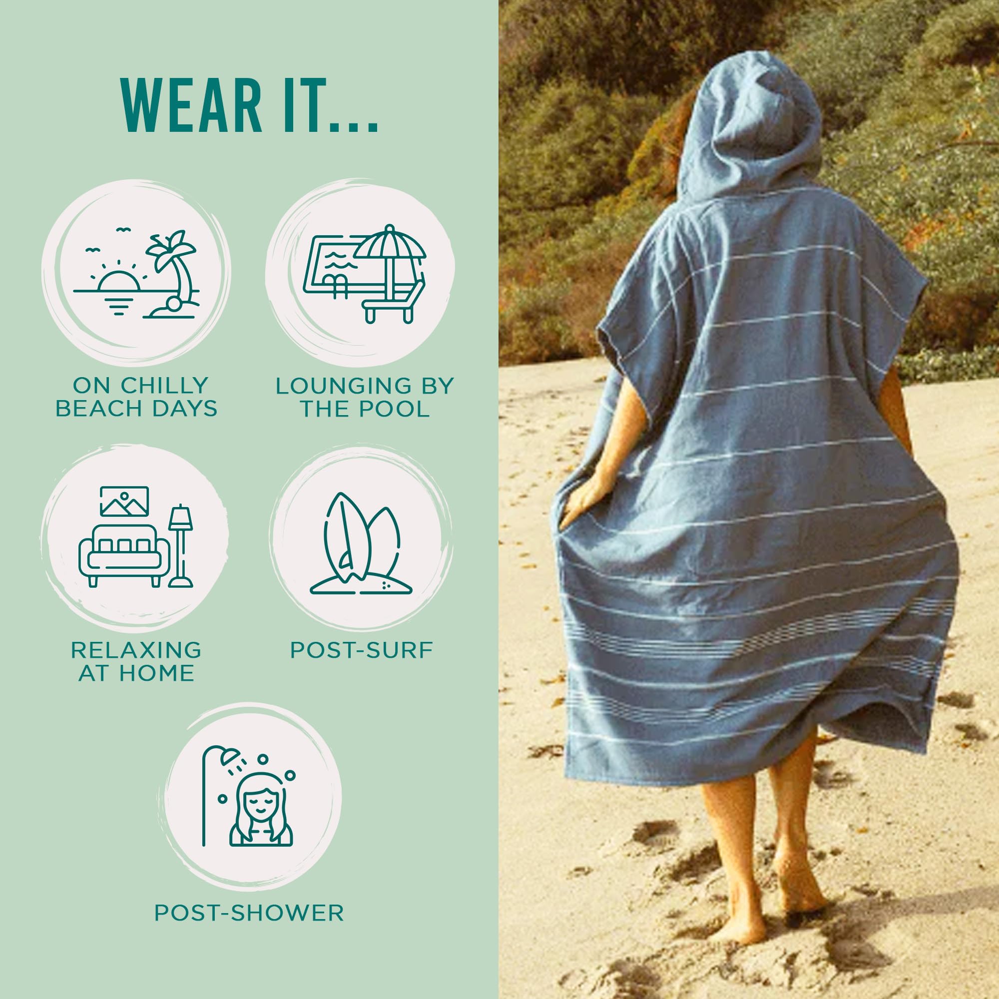 Sand Cloud Beach Cover Up for Women - Bathing Suit & Swimsuit Cover-Up Womens Poncho with Comfortable Fit for Post Swim - Image 3