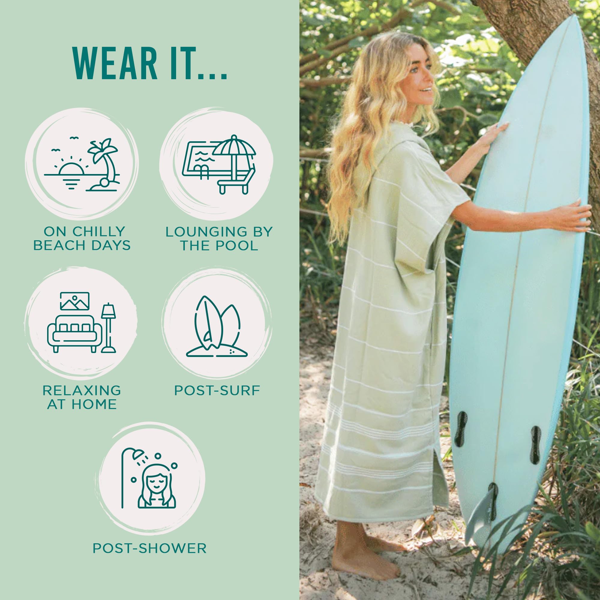 Sand Cloud Beach Cover Up for Women - Bathing Suit & Swimsuit Cover-Up Womens Poncho with Comfortable Fit for Post Swim - Image 3