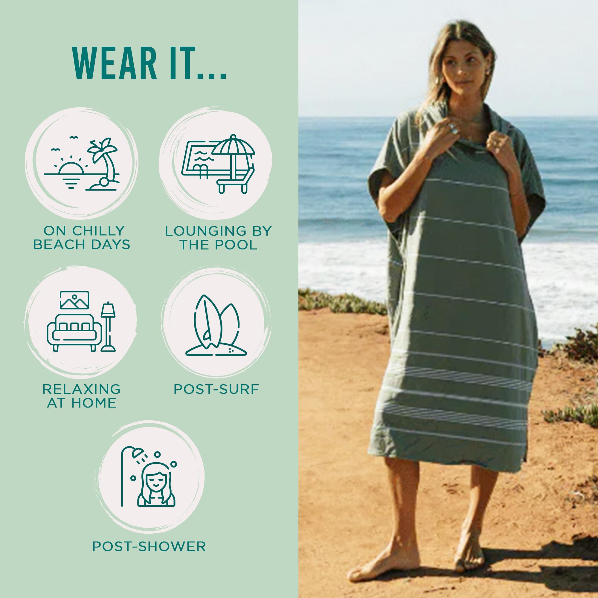 Sand Cloud Beach Cover Up for Women - Bathing Suit & Swimsuit Cover-Up Womens Poncho with Comfortable Fit for Post Swim - Image 3