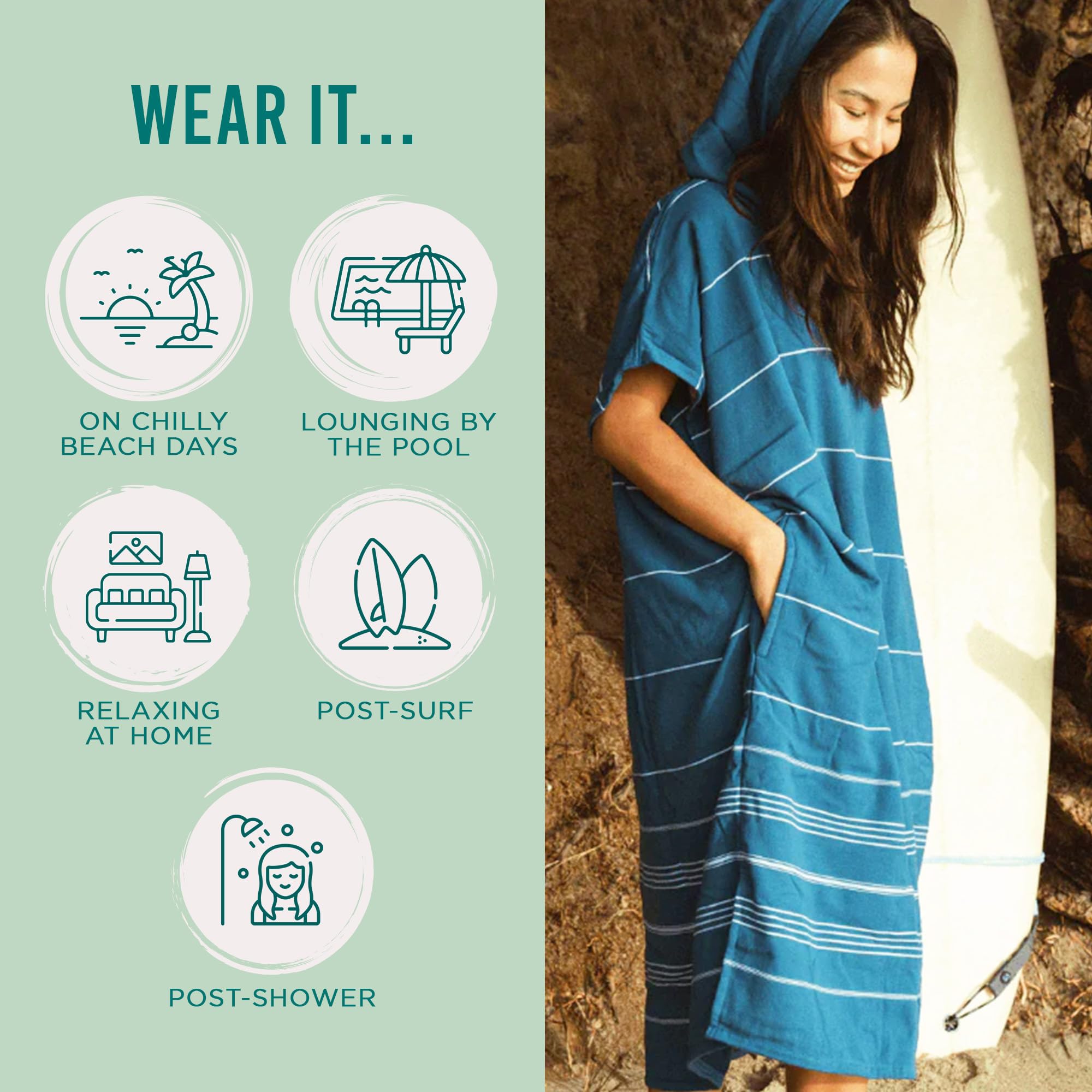 Sand Cloud Beach Cover Up for Women - Bathing Suit & Swimsuit Cover-Up Womens Poncho with Comfortable Fit for Post Swim - Image 3