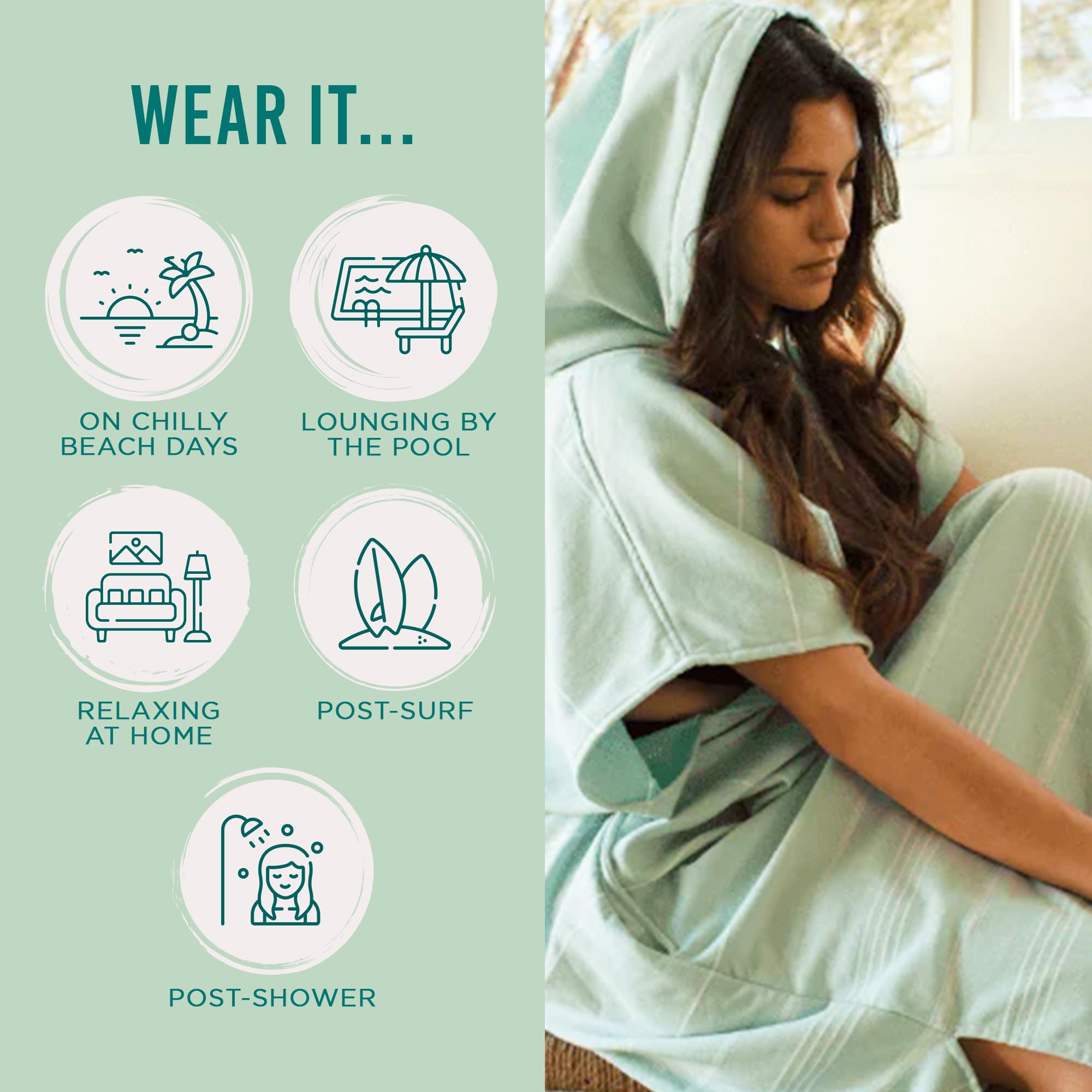 Sand Cloud Beach Cover Up for Women - Bathing Suit & Swimsuit Cover-Up Womens Poncho with Comfortable Fit for Post Swim - Image 3