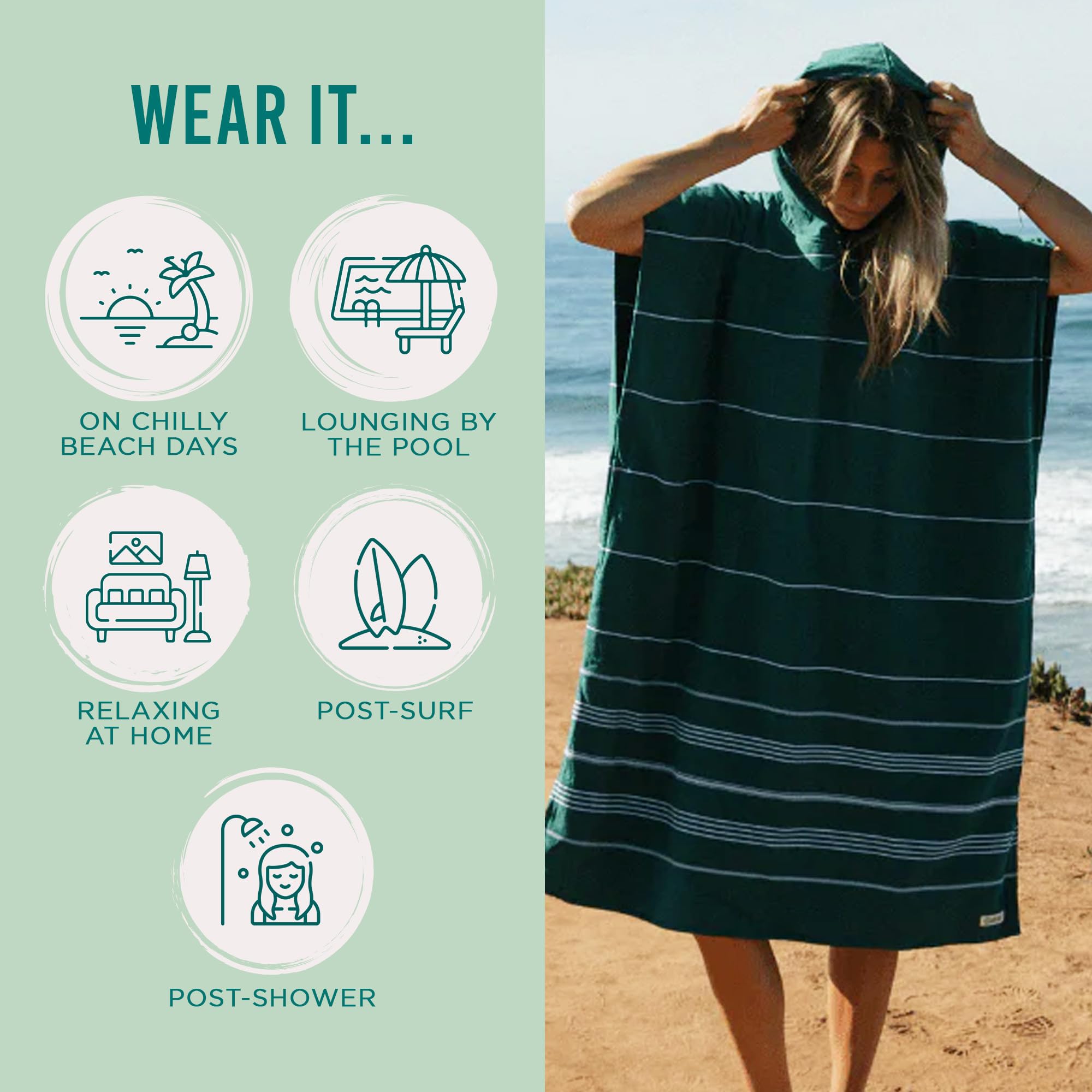 Sand Cloud Beach Cover Up for Women - Bathing Suit & Swimsuit Cover-Up Womens Poncho with Comfortable Fit for Post Swim - Image 3