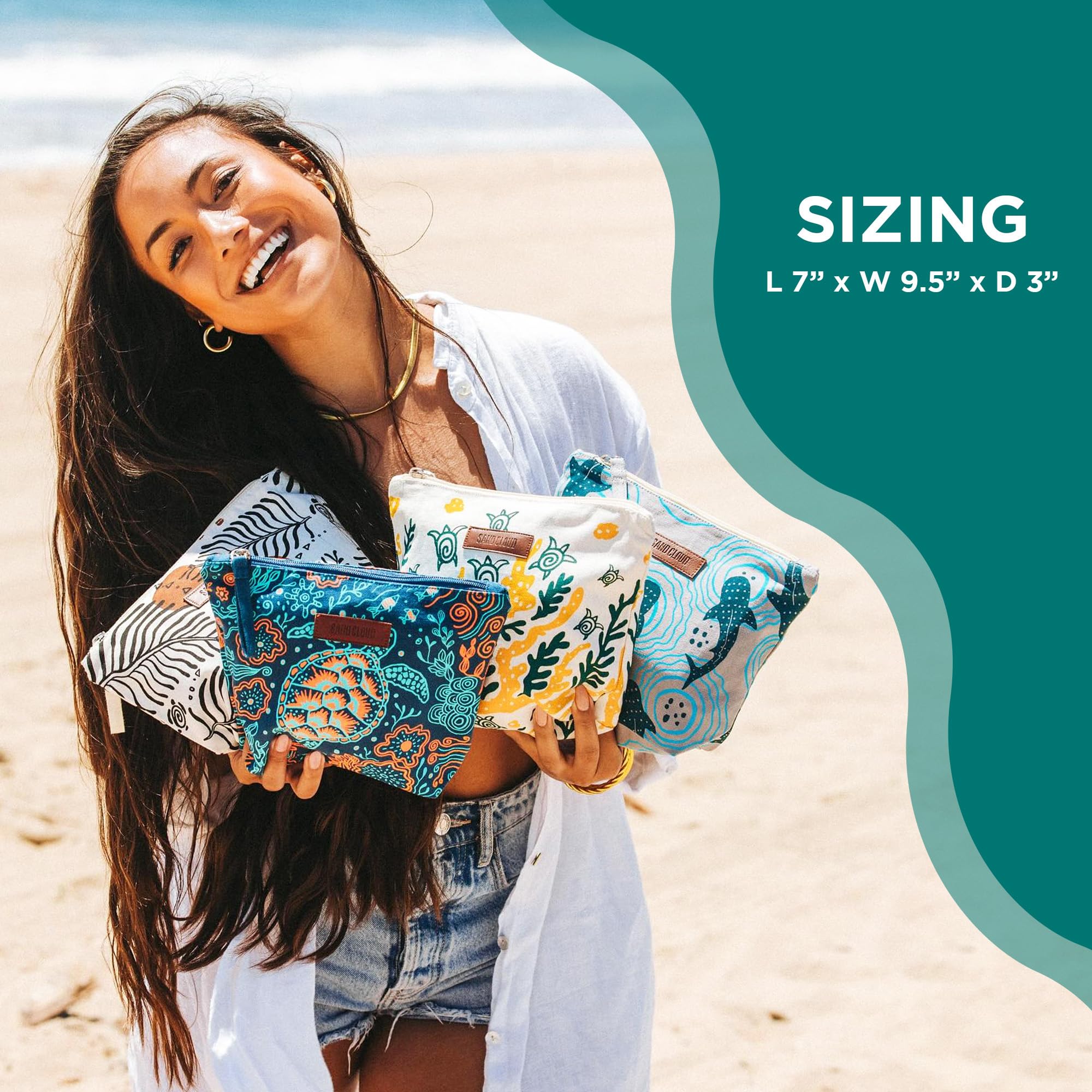 Sand Cloud Canvas Beach Tote Bags for Women - Image 4