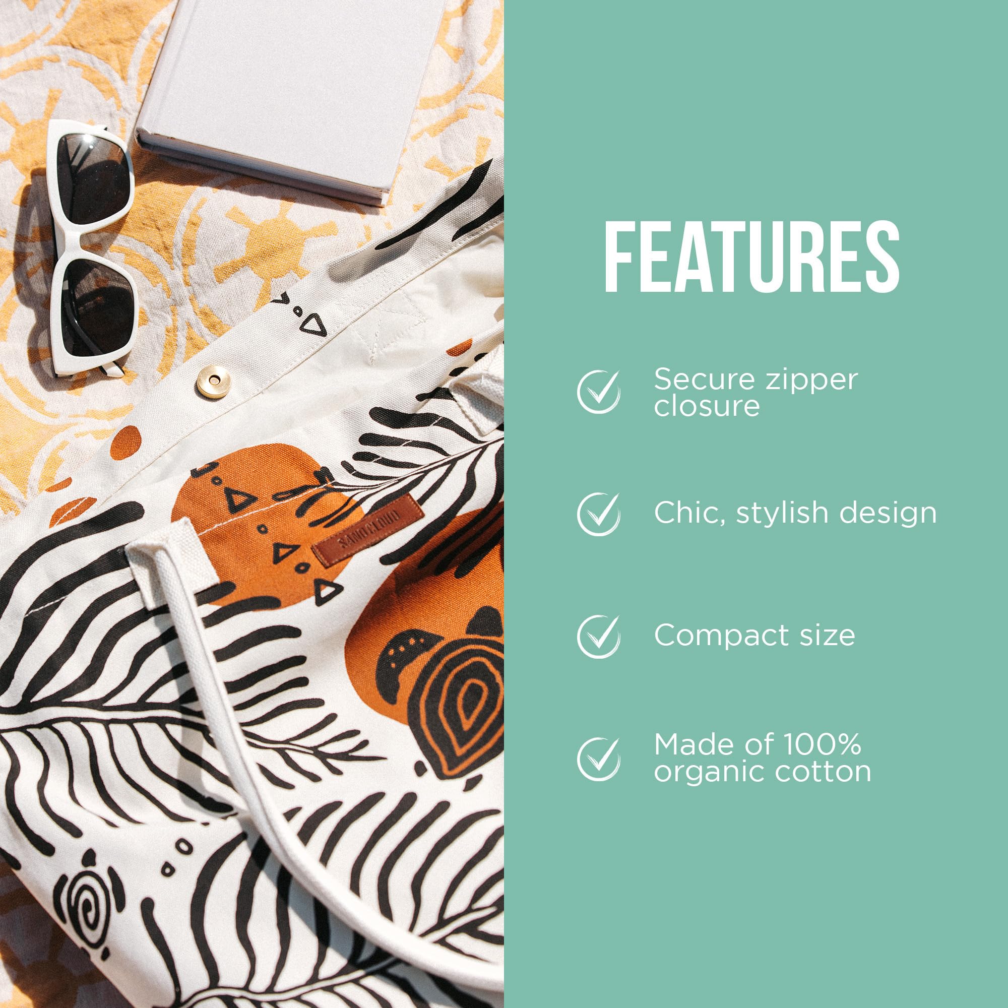 Sand Cloud Canvas Beach Tote Bags for Women - Image 5