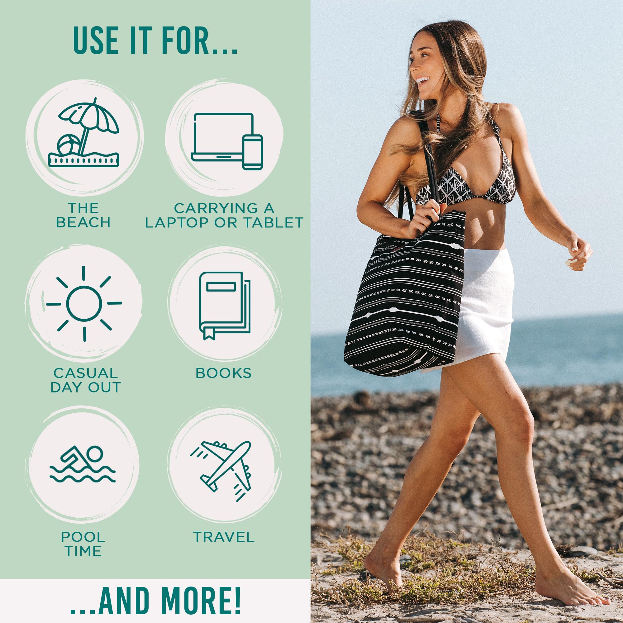 Sand Cloud Canvas Beach Tote Bags for Women - Image 3