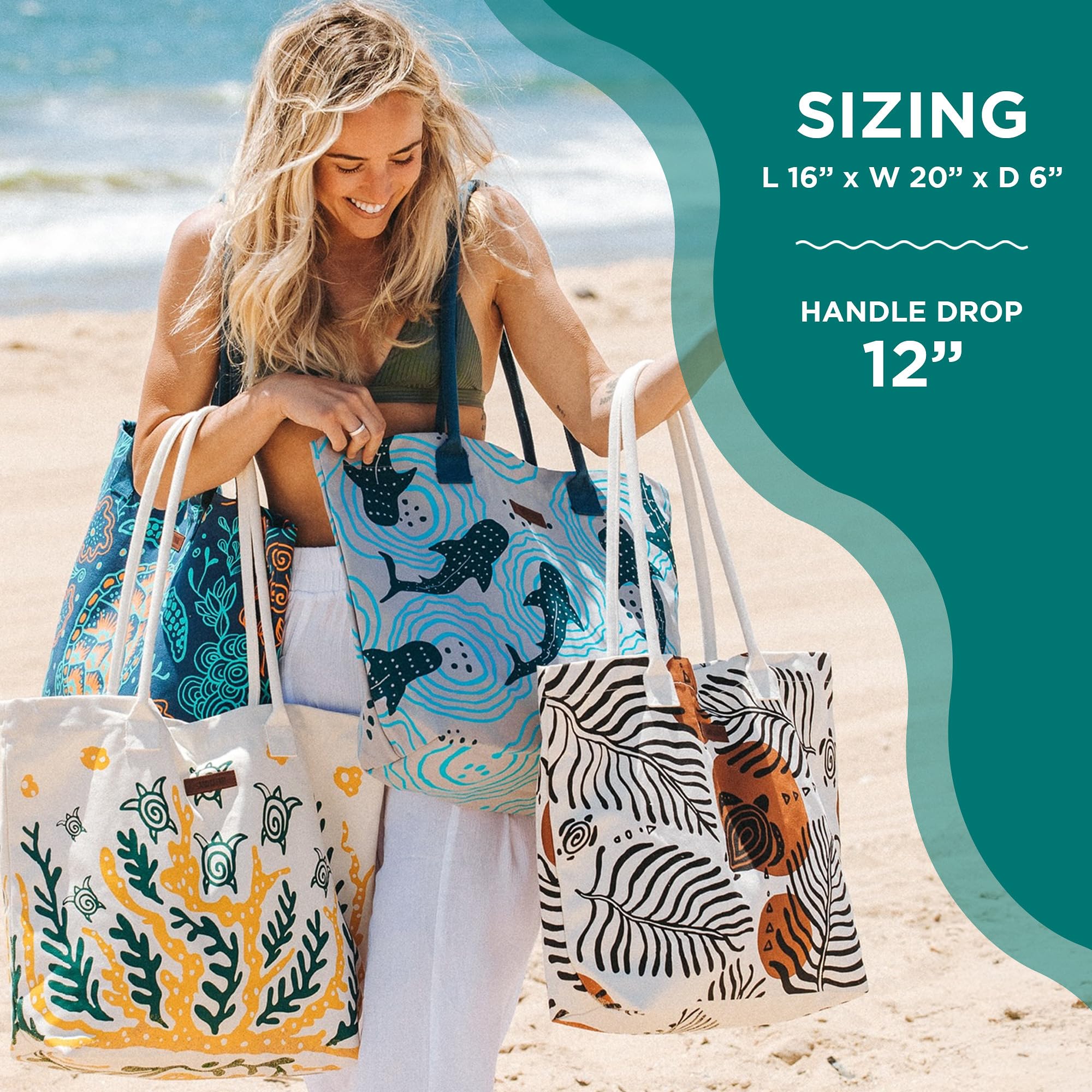 Sand Cloud Canvas Beach Tote Bags for Women - Image 4