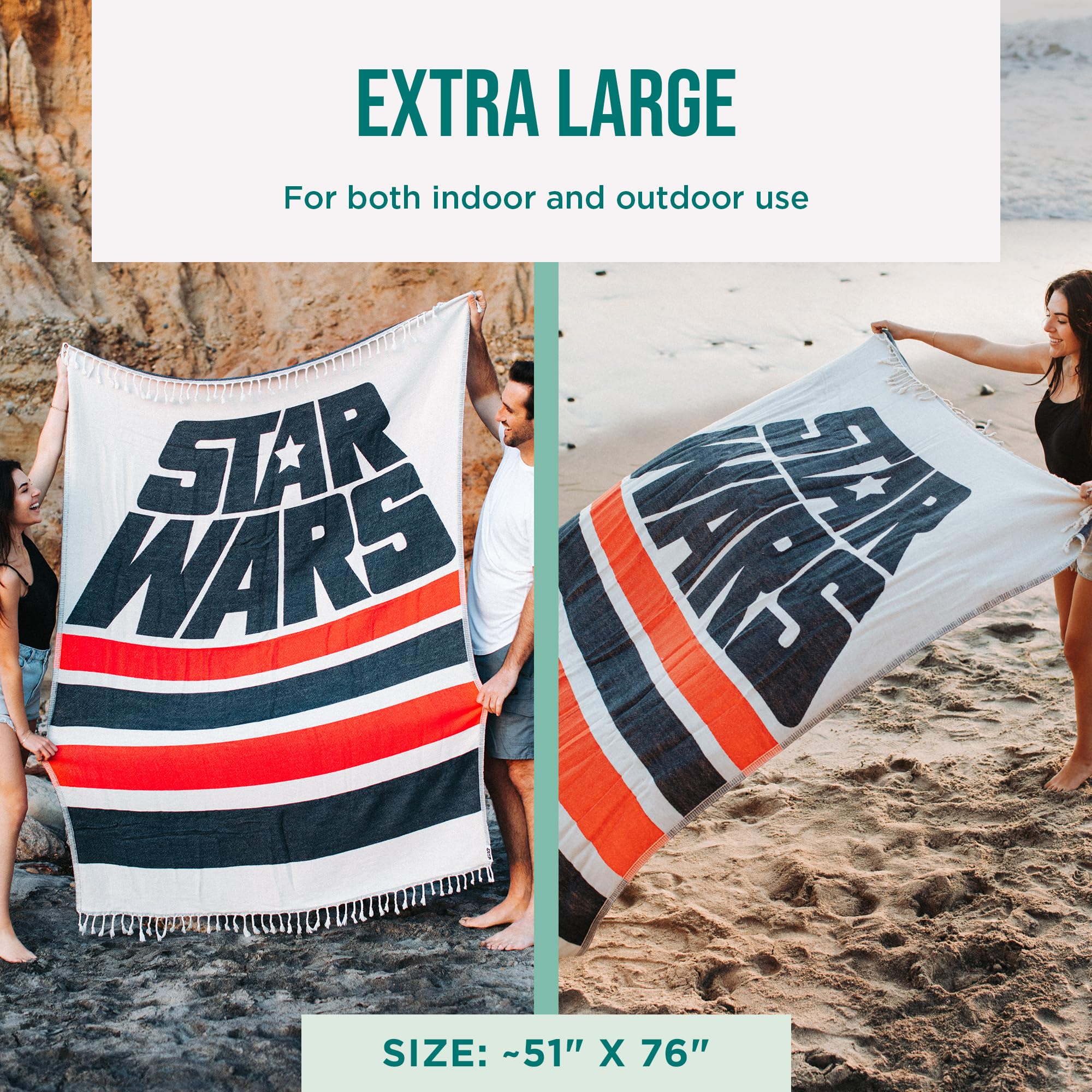 Sand Cloud Large Turkish Beach Towel - Star Wars Force - Sand Free - 100% Organic Turkish Cotton Yarn - Quick Dry Oversized Towel for Beach, Picnic, Blanket or Bath - As Seen on Shark Tank - Image 3