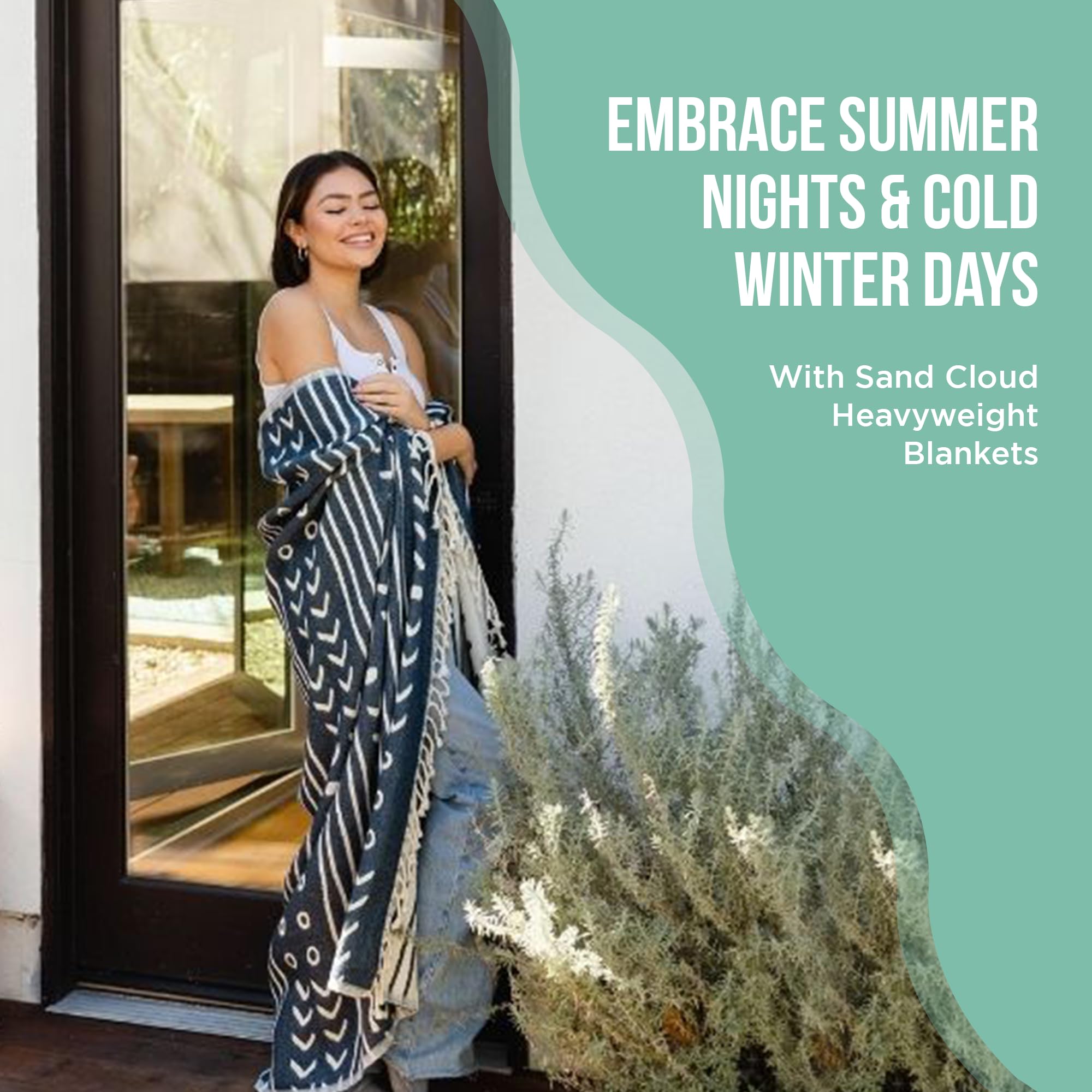 Sand Cloud Oversized Throw Blanket - 100% Organic Turkish Cotton & Heavy Weight Jacquard Weave - Soft, Comfy & Cozy Large Beach Blanket for Comfort & Style - 85" x 90" - Checkmate Party - Image 4