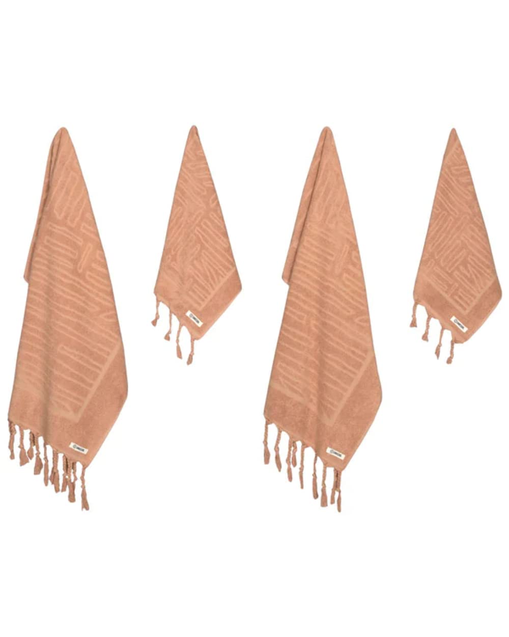 Sand Cloud Turkish Bath Towels Bundle for Bathroom, Set of 4 (Daze, Beige) - Large Size - 100% Certified Organic Cotton Yarn is Lightweight, Soft & Absorbent - Premium Bath & Hand Towels Dry Faster - Image 7