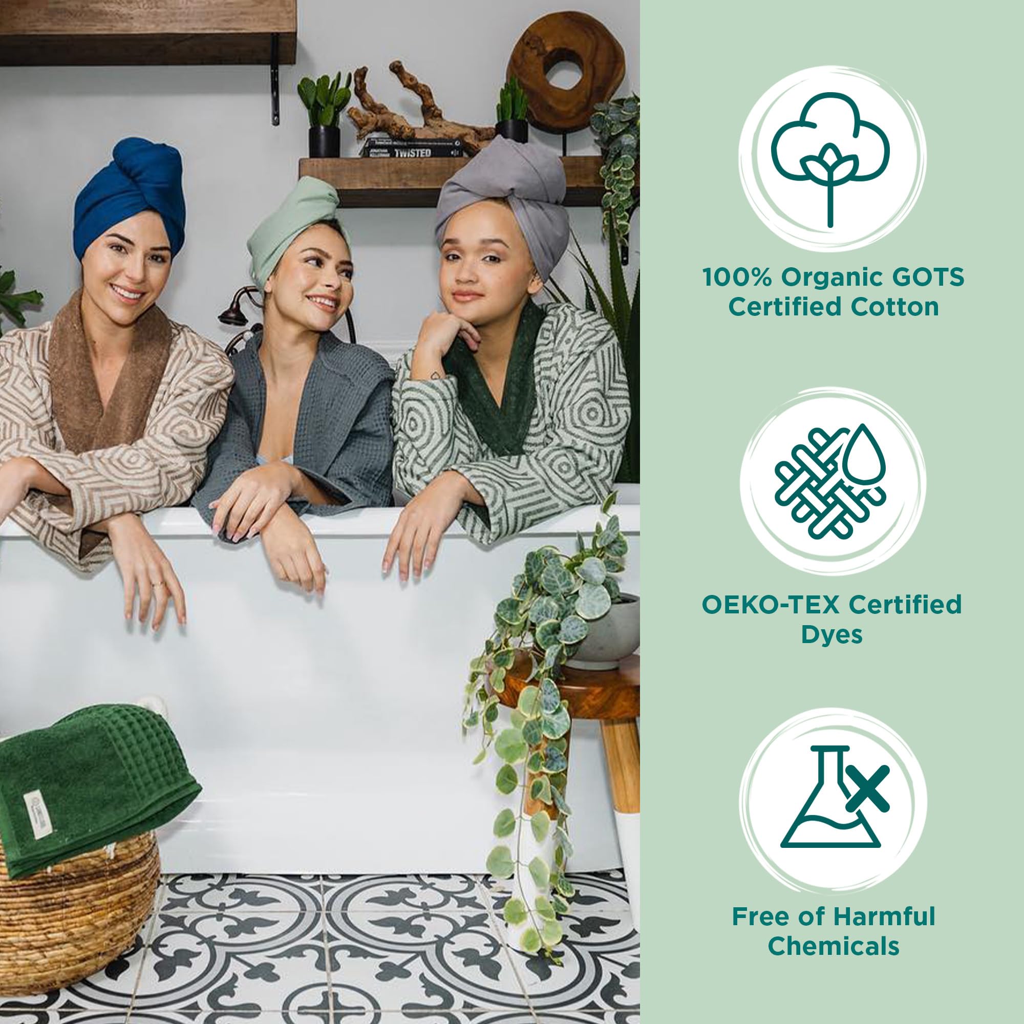 Sand Cloud Turkish Bath Towels for Bathroom, Set of 2 (Atom Black, Large) - Luxury Soft Linen Turkish Organic Cotton is Luxurious & Absorbent - Premium Shower & Bathroom Towels Dry Faster - Image 5