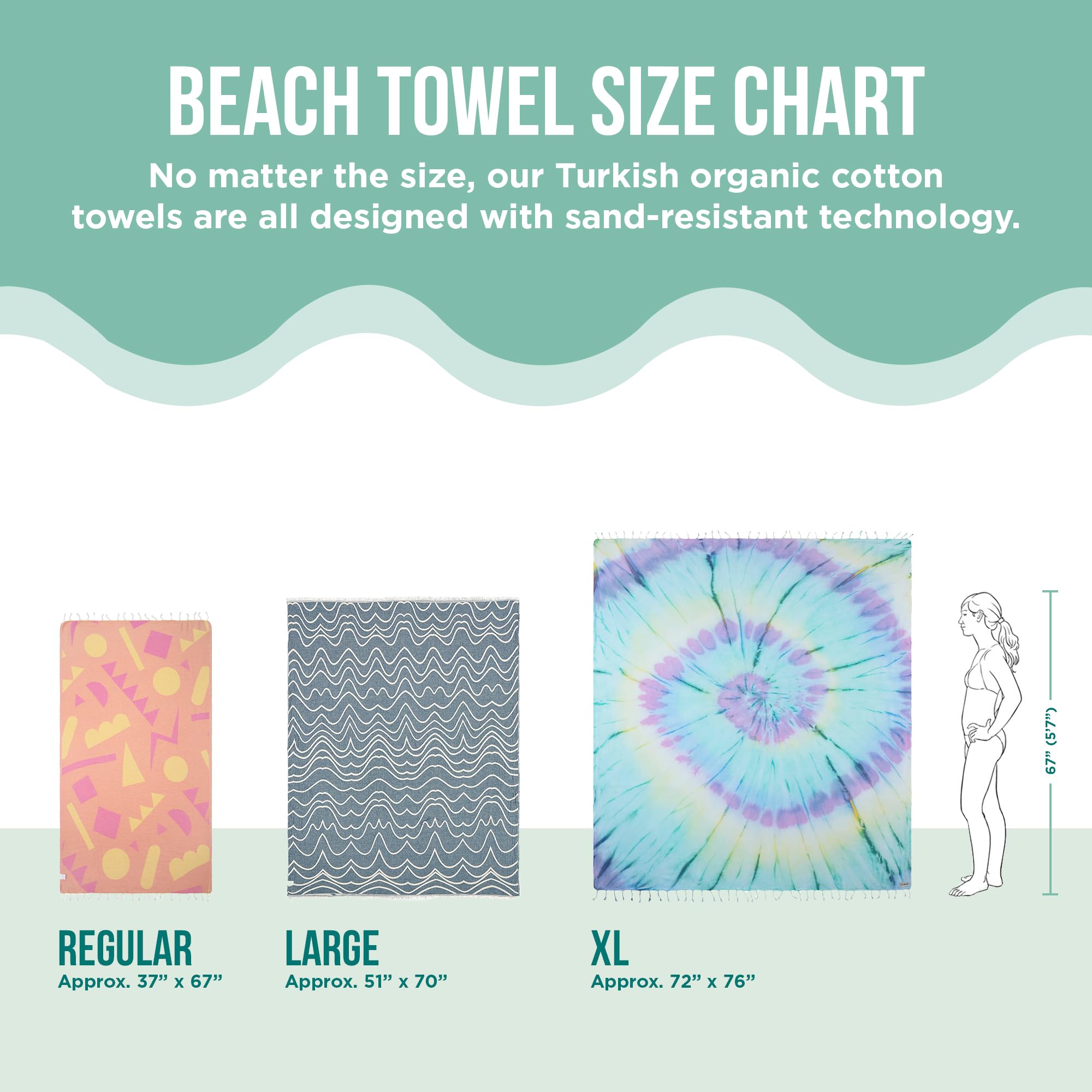 Sand Cloud Turkish Beach Towel - Disney Scallop Mermaid - 100% Certified Organic Turkish Cotton Yarn - Quick Dry Towel for Beach, Picnic, Blanket or Bath - As Seen on Shark Tank - Image 4