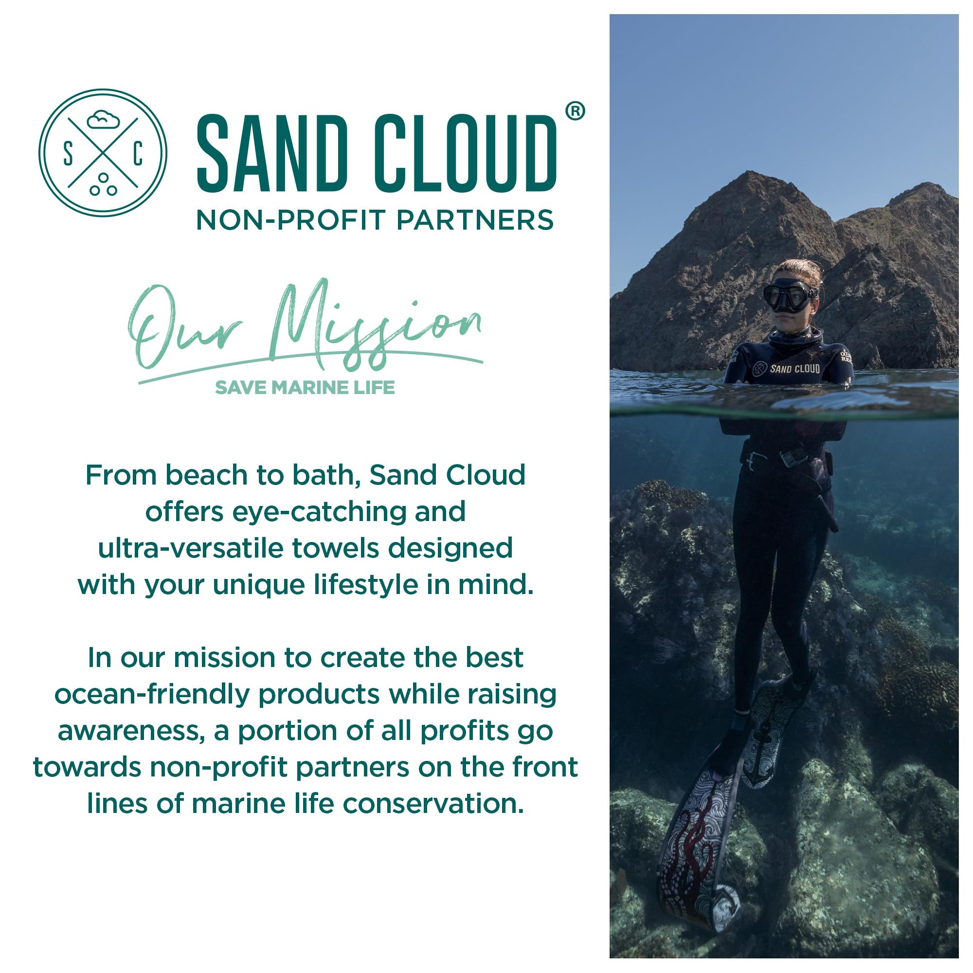 Sand Cloud Turkish Beach Towel - Disney Scallop Mermaid - 100% Certified Organic Turkish Cotton Yarn - Quick Dry Towel for Beach, Picnic, Blanket or Bath - As Seen on Shark Tank - Image 5